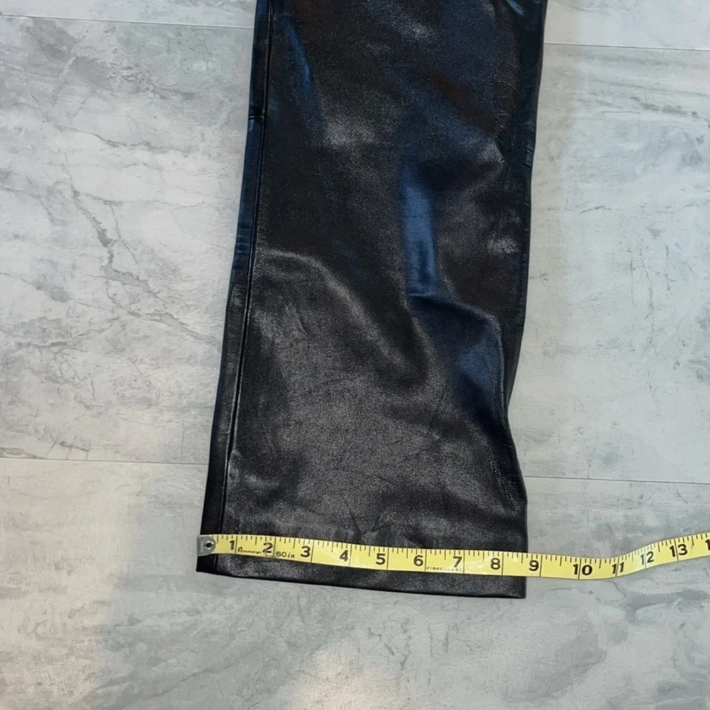VS2   Lambskin leather pants  black Lined soft & pliable  straight leg EUC Sz. 8